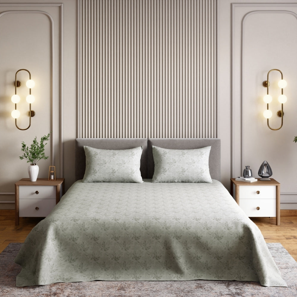 Feather-Touch 300 TC  Bedsheet- Dried Peony