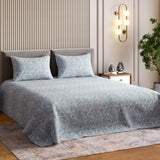 Feather-Touch 300 TC  Bedsheet- Silver Wisteria