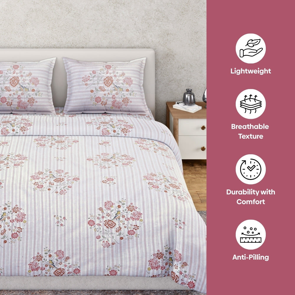 Ring Spun 100% Cotton Bedsheet- Elderflower Dream