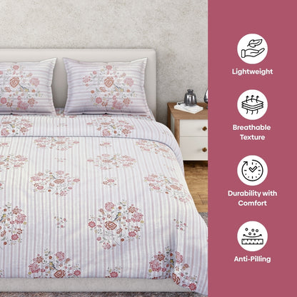 Ring Spun 100% Cotton Bedsheet- Elderflower Dream