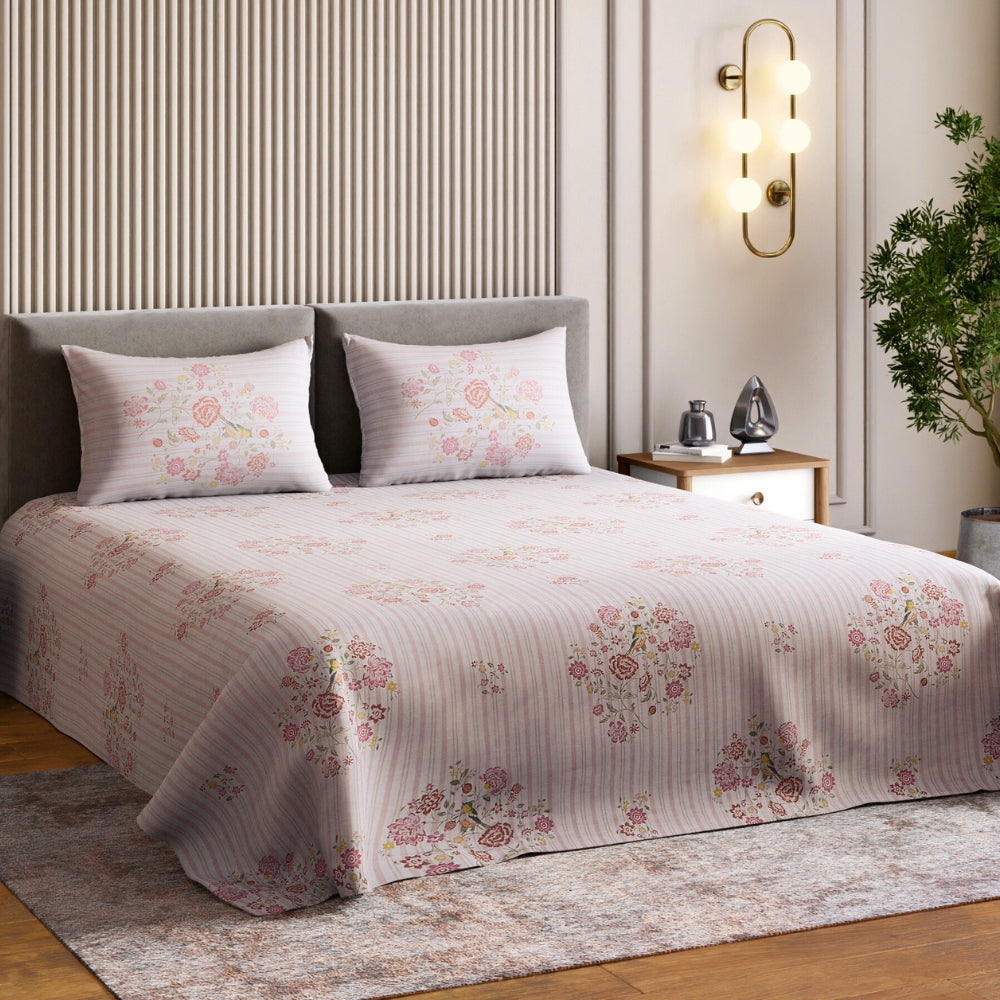 Ring Spun 100% Cotton Bedsheet- Elderflower Dream