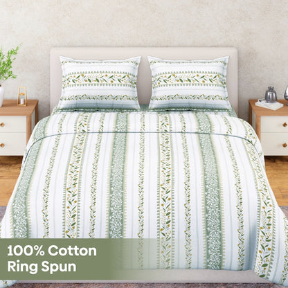 Ring Spun 100% Cotton Bedsheet- Jasmine Garland