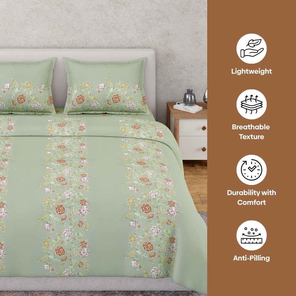 Ring Spun 100% Cotton Bedsheet- Lily Of The Valley