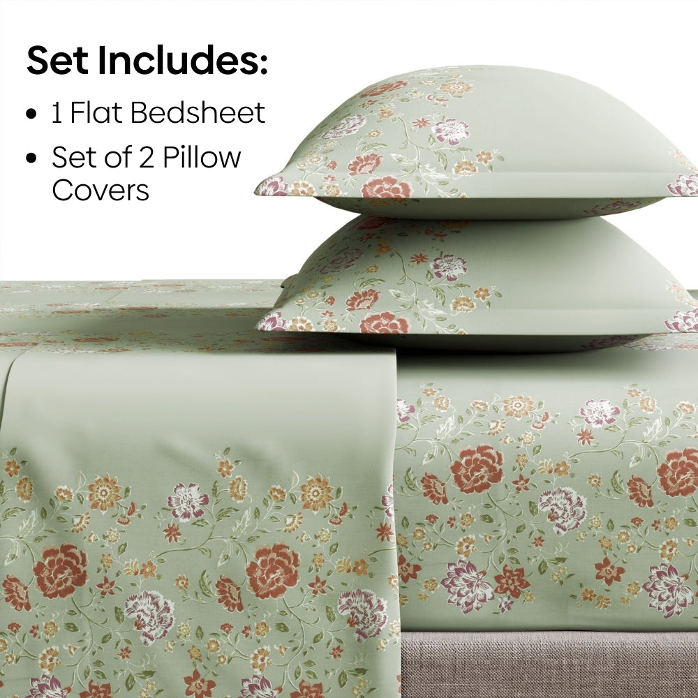 Ring Spun 100% Cotton Bedsheet- Lily Of The Valley