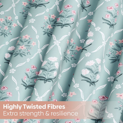 Ring Spun 100% Cotton Bedsheet-  Rosebud Trellis