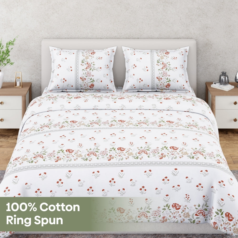 Ring Spun 100% Cotton Bedsheet- Rosabelle Garden