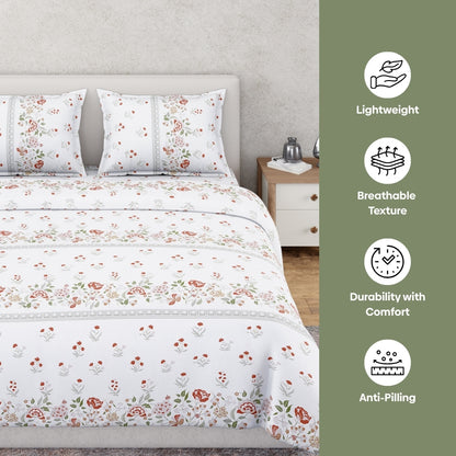 Ring Spun 100% Cotton Bedsheet- Rosabelle Garden