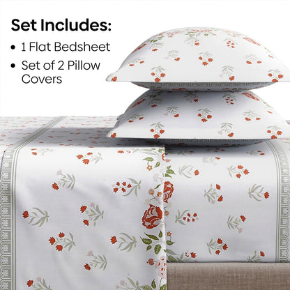 Ring Spun 100% Cotton Bedsheet- Rosabelle Garden