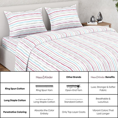 Ring Spun 100% Cotton Bedsheet- Rainbow Rhapsody