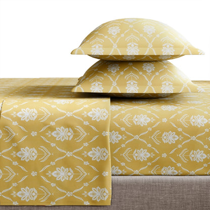 Ring Spun 100% Cotton Bedsheet- Golden Dahlia