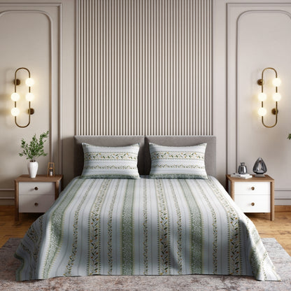 Ring Spun 100% Cotton Bedsheet- Jasmine Garland