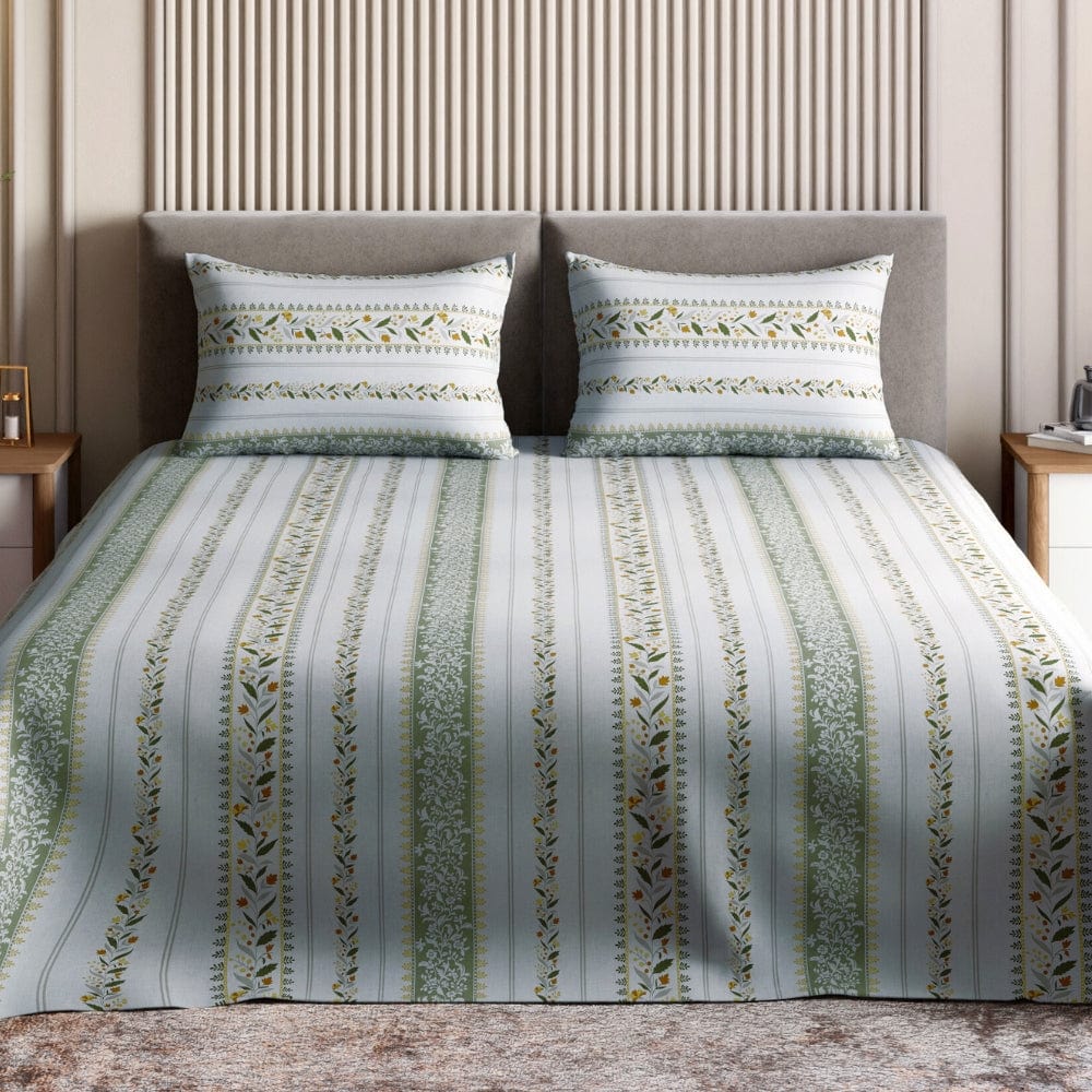 Ring Spun 100% Cotton Bedsheet- Jasmine Garland