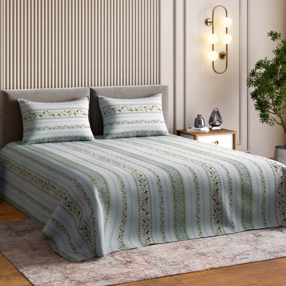 Ring Spun 100% Cotton Bedsheet- Jasmine Garland