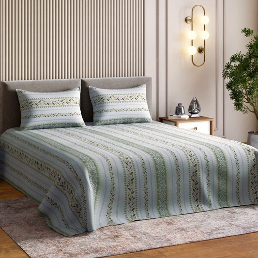 Ring Spun 100% Cotton Bedsheet- Jasmine Garland