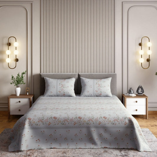 Ring Spun 100% Organic Cotton Bedsheet- Rosabelle Garden