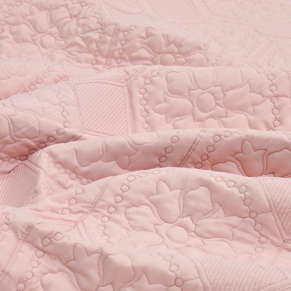 Quilted Bedcover, Rose Haze