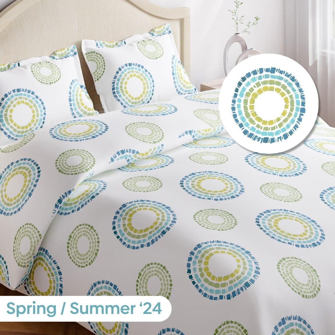 Radiant Circles 100% Cotton Double Fitted Bedsheet, 144 TC