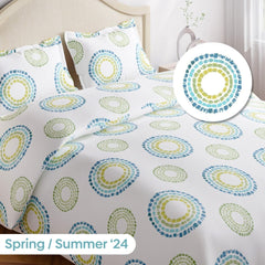 Radiant Circles 100% Cotton Double Bedsheet, 144 TC - Bedsheets | haus & kinder