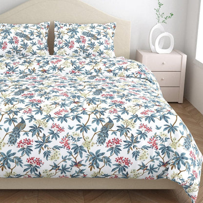 Regal Bloom 100% Cotton Double Size Bedsheet, 144 TC