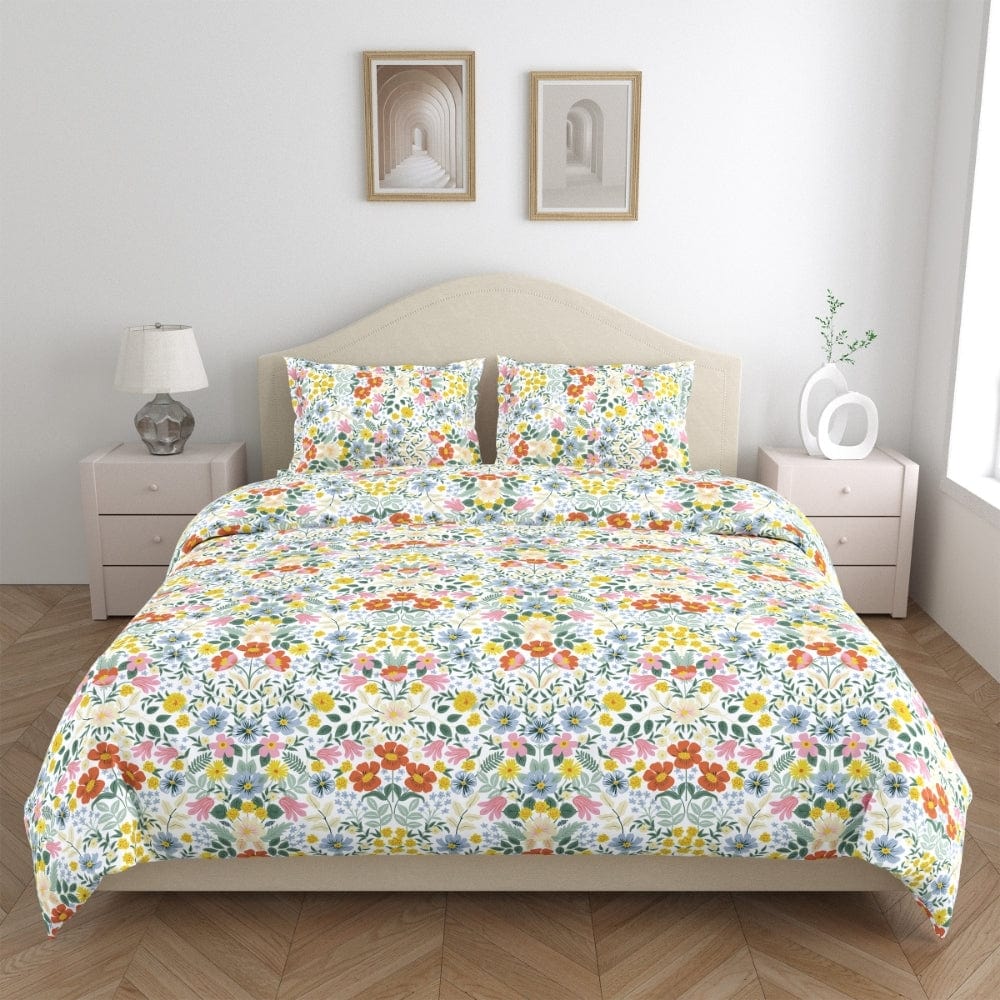 Royal Bloomscape 100% Cotton Double Size Bedsheet, 144 TC