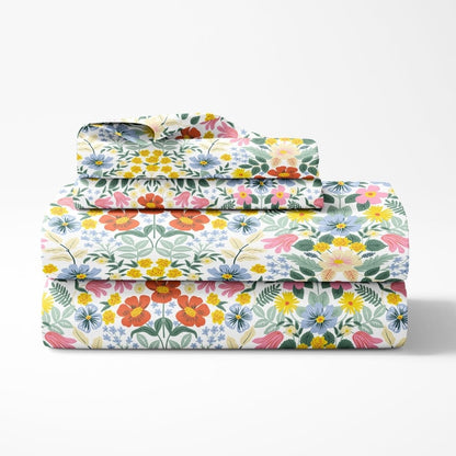 Royal Bloomscape 100% Cotton Double Fitted Bedsheet, 144 TC