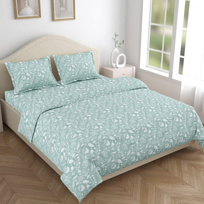 Sapphire Hues 186 TC Cotton 100% Printed Flat Double Bedsheet