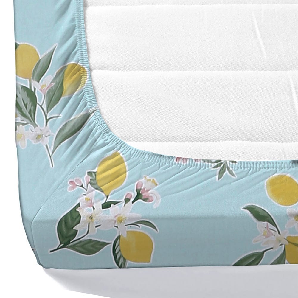 Citrus Breeze 100% Cotton Double Bedsheet, 186 TC