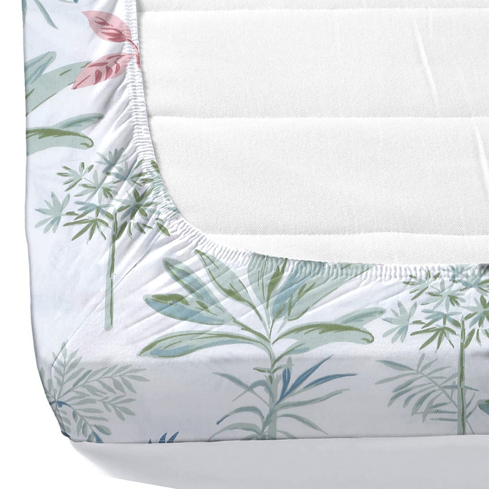 Palm Scape 100% Cotton Double Bedsheet, 186 TC