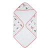 Cotton Muslin-Terry Hooded Towel ( Newborn - 12 Months) - Scarlet On adventure