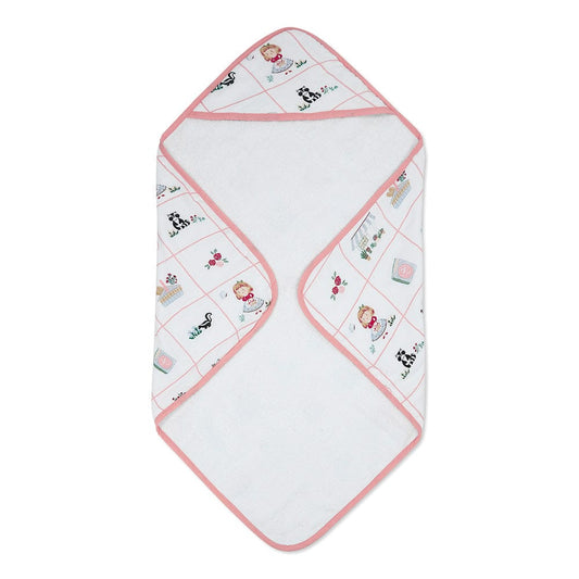 Cotton Muslin-Terry Hooded Towel ( Newborn - 12 Months) - Scarlet On adventure