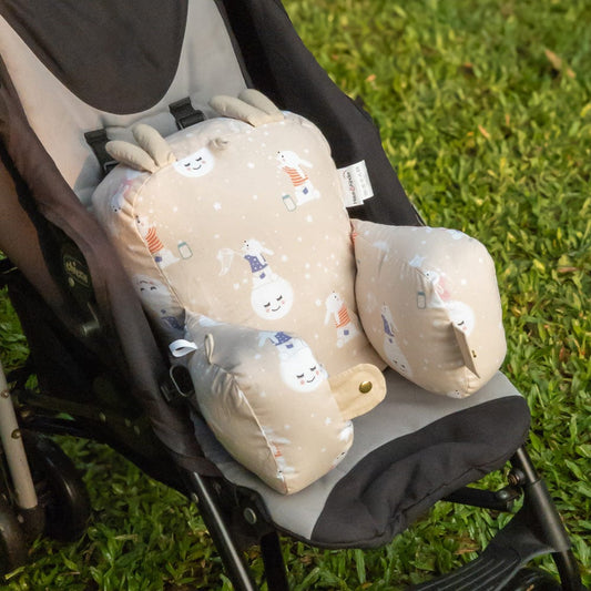 Cotton Pram Pillow cum Baby Seat ,Serene Dreamscape