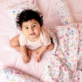 Bundle of Joy Bedding Set: Mattress, Bolsters with Quilt (Pack of 5,Butterfly garden)