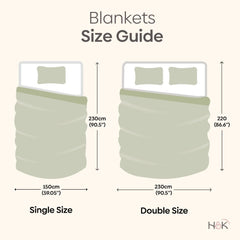 Grey Stripe Printed Reversible Flannel AC / All season Blanket - Double - Flannel Blanket | haus & kinder