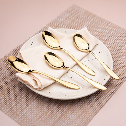 Stardust Champagne Gold stainless steel dinner spoon, set of 4