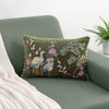 Embroidered Decorative Cushion Cover, Crane