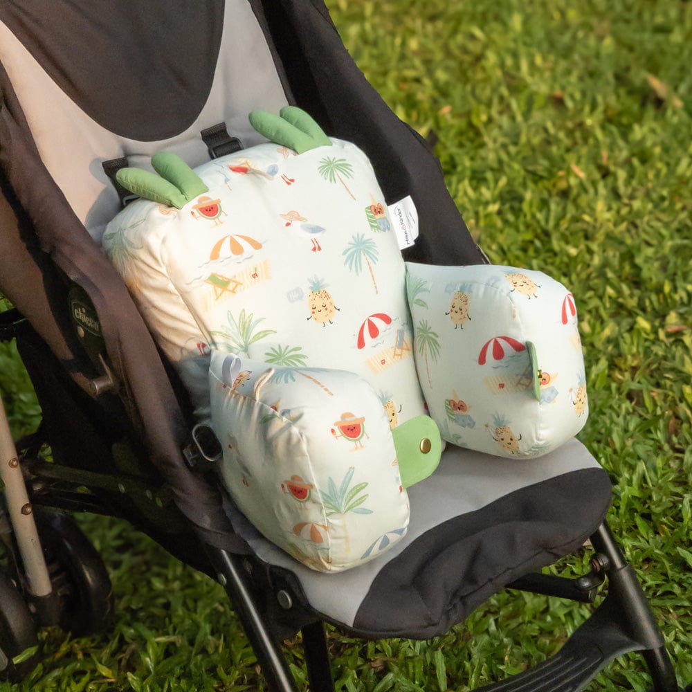 Cotton Pram Pillow cum Baby Seat , Sunny Citrus Splash