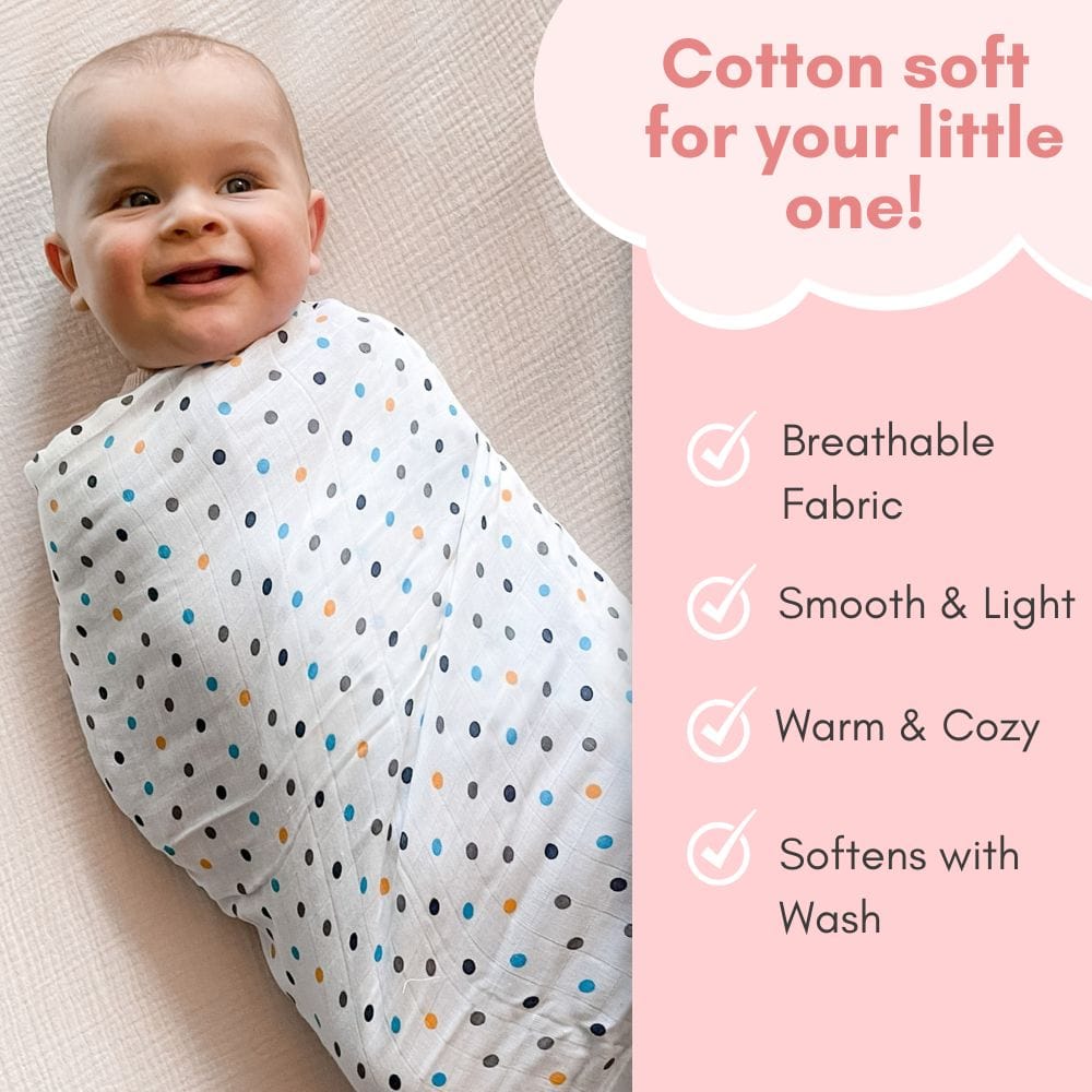 Safari squad Collection 100% Cotton Muslin Swaddle Pack Of  5