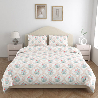 Terracotta Trellis 186 TC Cotton 100% Printed Flat King Bedsheet