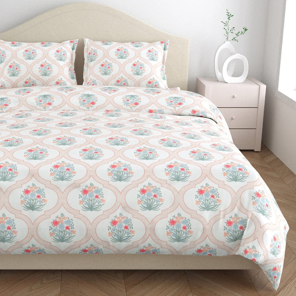 Terracotta Trellis 186 TC Cotton 100% Printed Flat Double Bedsheet