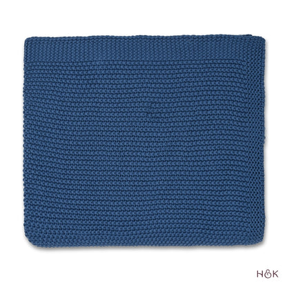 Ocean Ink Knitted, Throw Blue