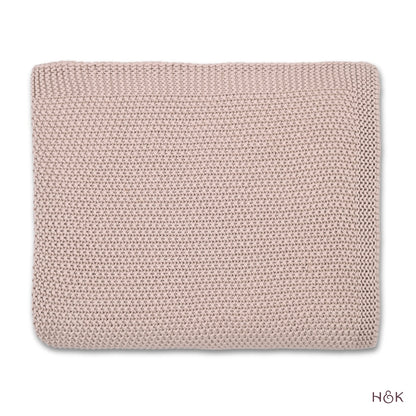 Oat Meadow Knitted Throw, Pale Whisper
