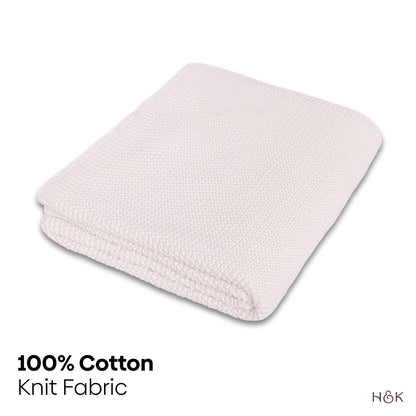 Snow Cream Knitted, Throw Ivory