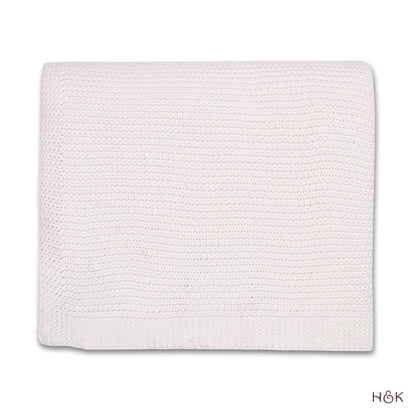 Snow Cream Knitted, Throw Ivory