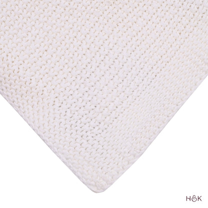 Snow Cream Knitted, Throw Ivory