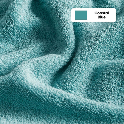 100% Cotton Harmony Combed Bath Set- Pack Of 6  (Coastal Blue, Taupe)