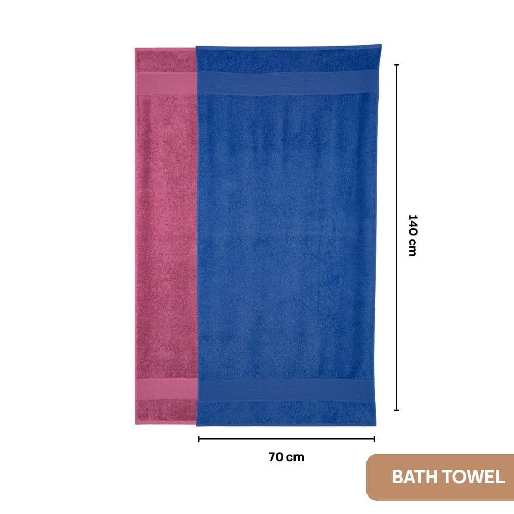 100% Cotton Harmony Combed Bath Set -  Pack Of 6  (Cobalt, Mulberry)