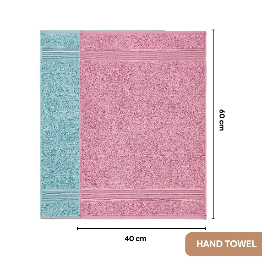 100% Cotton Harmony Combed Bath Set- Pack Of 6  (Cameo Pink, Coastal Blue)