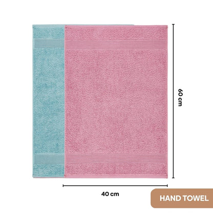 100% Cotton Harmony Combed Bath Set- Pack Of 6  (Cameo Pink, Coastal Blue)
