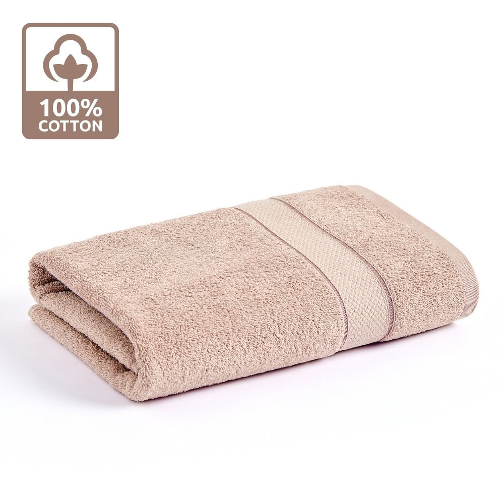 Bliss 100% Cotton Bath Towel Set of 2 – Raspberry & Taupe - Bath Towel | haus & kinder