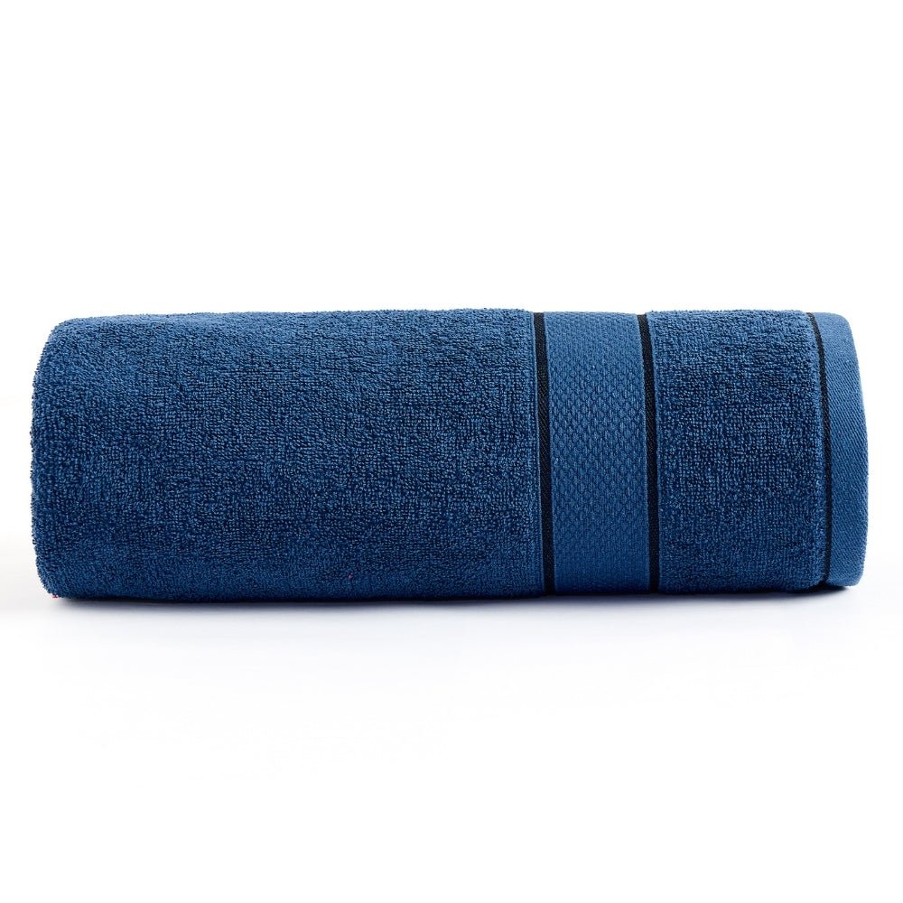 Bliss 100% Cotton Bath Towel Set of 2 – Navy & Pink - Bath Towel | haus & kinder
